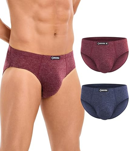 CAOZITOU Slip Uomo Lana Merino, Intimo Traspirante, Confezione da 2 (IT, Alpha, M, Regular, Regular, Multicolor)