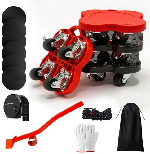 Furniture Movers 500KG Capacity for Heavy Items with 4 Wheels, Furniture Sliders Moving Wheels Lifting Tool Set for Moving Equipment Heavy Appliance Refrigerator Sofa, Furniture Rollers
