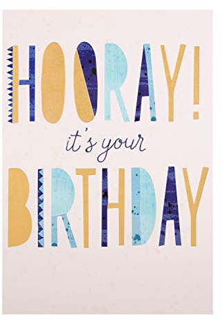 Hallmark Tarjeta de cumpleaños – Diseño contemporáneo en relieve y texto laminado