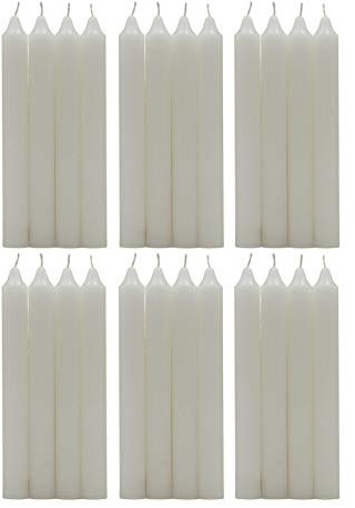 H Hansel Home - Leuchterkerzen 24 Stück, Kronkerzen Durchmesser 1.8 cm, Länge 17.5 cm, weiße Farbe