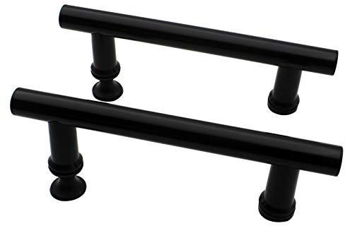 KEABATH Poignée de porte de douche noire 2 pièces Bouton de douche Poignée de tirage de porte de douche Pièces de remplacement 145 mm entre les trous Poignée de porte en verre (noir)