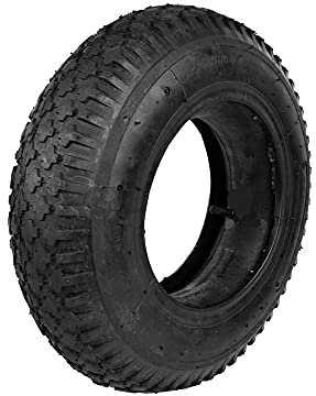 UK-Motors 1x Ersatzreifen Luftreifen Schubkarre Schubkarrenreifen 4.00-6 Zoll mit Schlauch, Schwarz, Gummi, Gerades Ventil