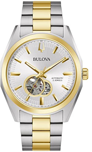 Bulova Herren Fashionuhr Surveyor in der Farbe Bicolor mit Edelstahlarmband, Gehäusedurchmesser: 42 mm, 98A284