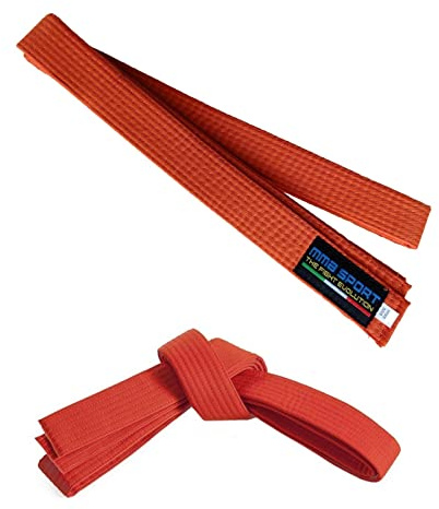 mmasport Karate belt bälte Judo Aikido Taekwondo kampsport bomull (300 cm, orange)
