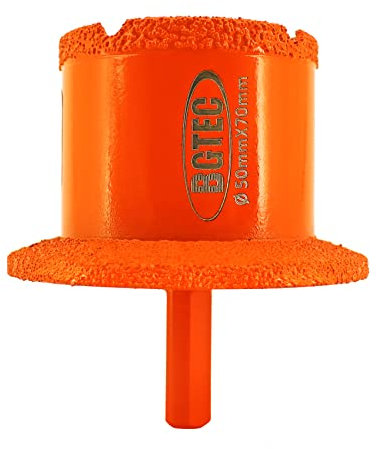 BGTEC Diamantkärna borrkrona, diameter 50 x 70 mm triangel skaft handfat/tvättställ handfat öppnare för porslin marmor keramik kakel granit sten