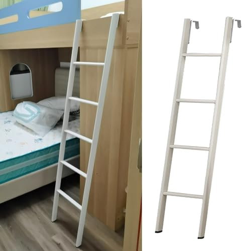Scaletta Letto a Castello Scala per Letto a Castello a Pavimento Regolabile, Camper Loft Dormitorio a Castello Scale da Arrampicata con Ganci, Solo Scaletta Doppia Corta Sostituibile, Risparmio di Spa