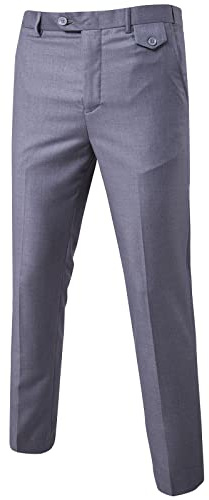 Pantalon Homme Costume Casual Chic Habillé De Travail Avec Poche Slim A Pince Chino Coupe Droite