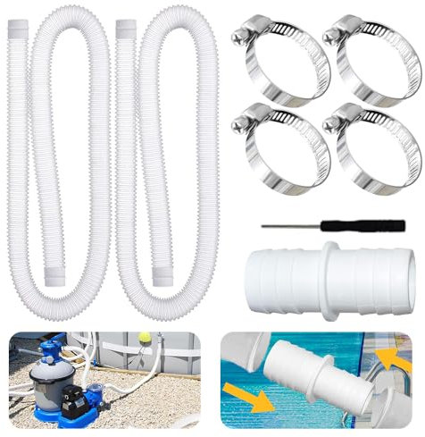 2pcs Tubo Piscina 32mm,Tubo Flessibile per Piscine 150cm,Tubi Di Ricambio per Piscina per Accessori Pompa Piscina