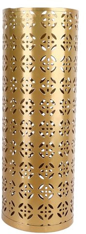 Beufee Metal Round Umbrella Stand Rack, Freestanding Tall Round Basket Umbrella Holder Bin for Entryway Home Office (L)