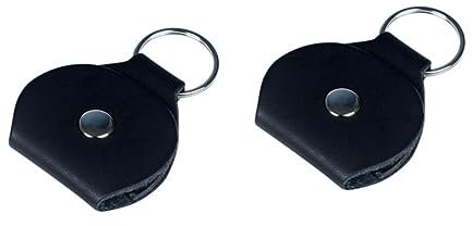 Generisch 2stücke Leder Schlüsselanhänger Gitarren-Pick Halter Praktischer Plectrum Bag Für Gitarristen Schützt Und Organisiert Plektren Tragbar Und Vielseitig Schwarz
