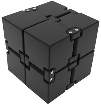 Infinity Cube Fidget Toy Cube suitable for Adults & Kids, New Version Fidget Finger Toy Stress and Anxiety relief, Killing Time Fidget Toys Infinite Cube suitable for Office Staff (Black)