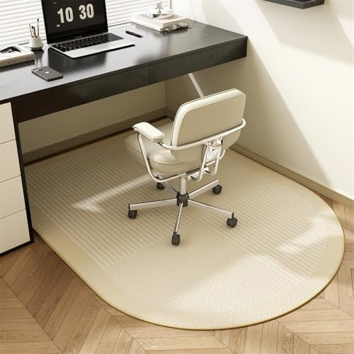Hixingo Alfombra Escritorio Suelo Grande, Protector Suelo Silla Ruedas Gaming Antideslizante Alfombrilla de Protección para Suelos Duros-Resistente a los Arañazos (Beige Amarillo,60 * 90CM)