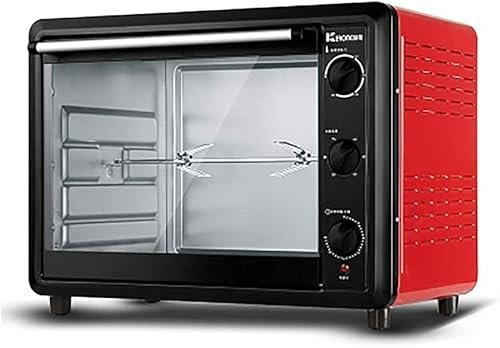 LABLADUO Horno Tostador Eléctrico, Horno eléctrico multifunción de 60 litros, Tenedores giratorios for el hogar, Control de Temperatura Independiente, minihornos de Gran Capacidad(Red)