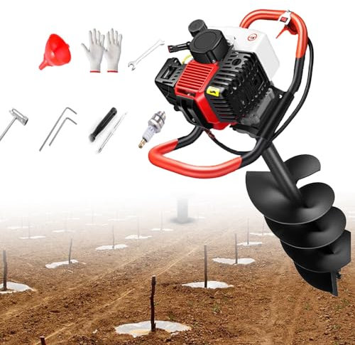 SXYKXYDL Tarière à Essence, Tarière à Essence 5 200 W, Tarière à Essence Portable (158 CC/1,5 m)