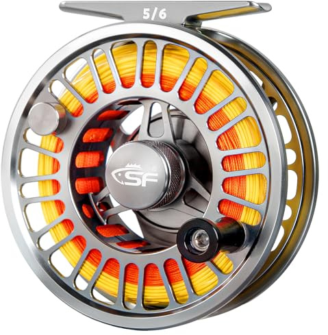 SF SF-003 Pro Fly Fishing Reel for Freshwater,Mid Arbor Design,Smooth Drag System,Lightweight Aluminum Body