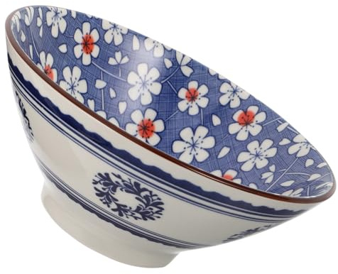 Mikinona Ciotola Ramen Giapponese Vintage in Scodella Capacità per Zuppe Noodle e Insalata Design Ombrello Antisbiadimento per Cucina e Servizio