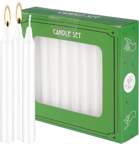 LIVEN Set of 40 White Candles Mini Unscented Taper Candles for Christmas,Household, Wedding, Rituals, Prayer, Birthdays, Meditation, Altar,Party and Home Décor Candlesticks - 4 Inch Tall