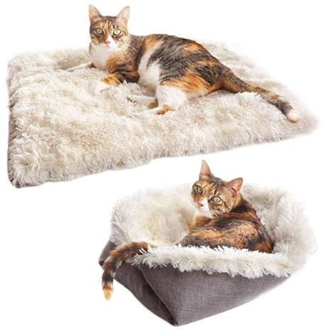 Sleeping Bed for Pet Cats - Thick Winter Mat, Soft Cat Cushion, Warm Inner Pad, Cosy Pet Sleeping Place | Suitable for Small, Medium and Large Kittens, Puppies, Indoor and Dr