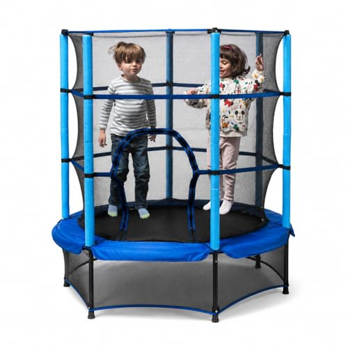 Cama Elástica Infantil ATAA 140 cm con Red de Cremallera y Acolchados