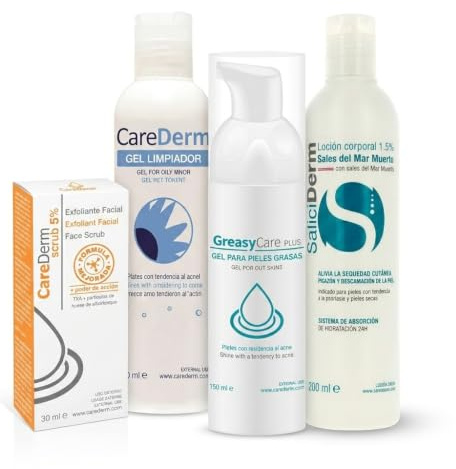 Kit Limpieza Profunda | Gel limpiador, Scrub 5%, Glykocare 15%, Saliciderm Loción | Sistema de Cuidado Facial | Rutina Hidratante | Cuidado Completo de Limpieza | Renovación y Reparación de la Piel