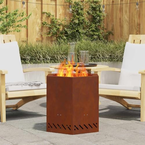 Mangloder - Cesta para fuego sin humo, de acero resistente a la intemperie, 48 x 48 x 51 cm, doble pared, suministro de aire, combustión secundaria, exterior para jardín, terraza, balcón, leña y calor