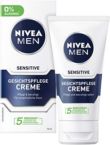 NIVEA MEN Sensitive Gesichtspflege Creme im 2er Pack (2 x 75 ml), Feuchtigkeitscreme für Männer mit empfindlicher Haut, beruhigende Gesichtscreme
