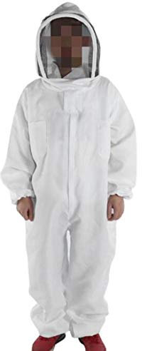 Imker Professioneller Overall Imkeranzug Weiß Weltraumanzug mit selbsttragenden Schleier für Bienenhalter