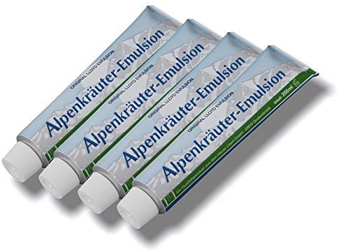 Lloyd 4 x 200 ml emulsión de hierbas alpinas, bienestar, deporte, masaje, crema, bálsamo, crema de masaje con hierbas (800 ml)