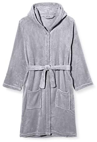 Playshoes Unisex Kinder Fleece-Bademantel Morgenmantel, grau, 170/176