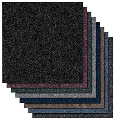 Basel Carpet Tiles Loose Lay Carpet Flooring Tile Planks, Carpet Floor Covering for Commerical, Home and Office, Bitumen Back, Loop Pile (50 x 50 cm, Brown)
