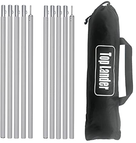 Top Lander Aluminum Tarp Poles Lightweight Tent Poles Warterproof Sail Shade Pole for Gazebo Backpacking Camping Tarpaulin Awning Canopy Porch Bivvy Adjustable from 76-190cm
