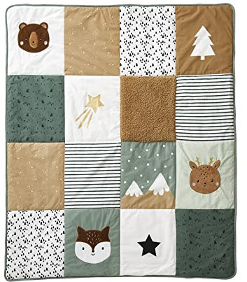 VERTBAUDET Teppich, gesteppt, Green Forest, Ecru/mehrfarbig, 100 x 120 cm