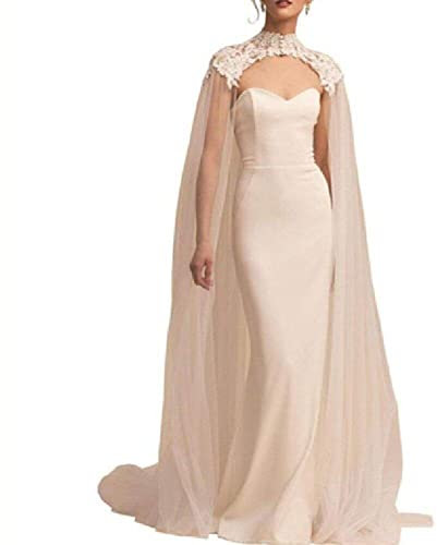 Dinntty Hochzeit Schleier Umhang Lange Tüll Schulter Braut Kappe Kathedrale Boden Länge Hochzeit Cape Romantische Braut Zubehör