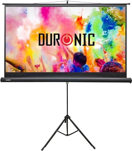 Duronic TPS75 16:9 Leinwand, 75 Stativleinwand, Stativ Beamerleinwand mit 166 x 93 cm Fläche im 4:3 Format, Heimkino mit 4K Full HD 3D