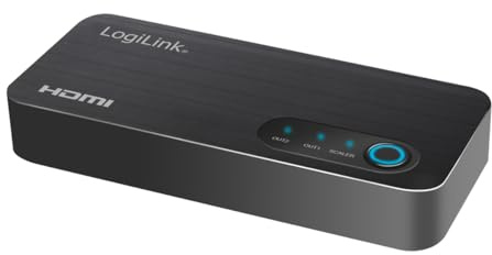 LogiLink HDMI-splitter 1 x 2-port, fördelar 1 HDMI-signal (1 x ingång/källa) på 2 enheter som TV, projektor... (2 x utgång), i 4K/60 Hz, HDCP, HDR, CEC, downscaler