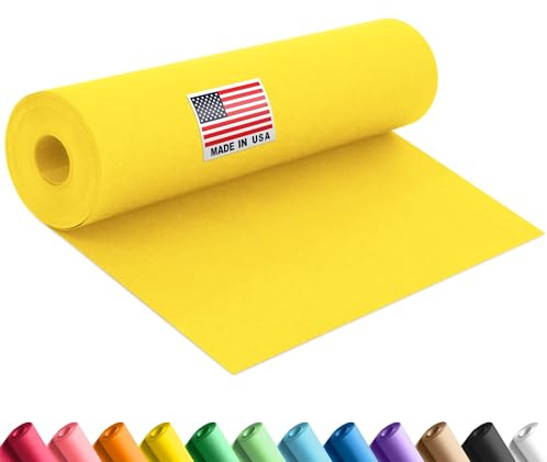 Paclord 12 x 1200 (100 ft) Yellow Construction Paper Roll, (Pack of 1 Roll, Yellow Color) – Made in USA Construction Kraft Paper Roll for School Projects, Crafts, Art Paper for Kids