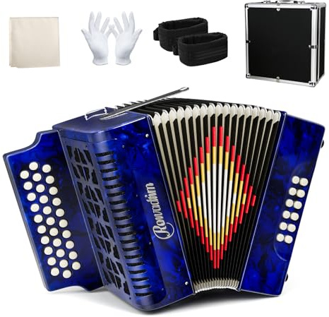 Accordions 31 Key 12 Bass Diatonic F/B/E Accordion Carry Kit (Blue)