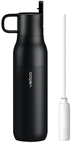 VSITOO S2 25oz Insulated Stainless Steel Filtered Water Bottle with Straw