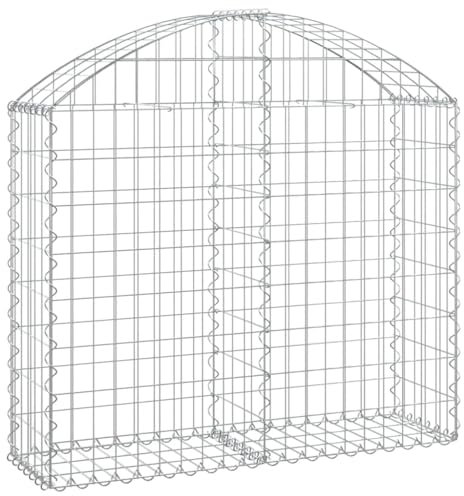 HOMTAKIE Panier de gabions arqué 100x30x80/100 cm Fer galvanisé