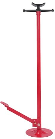 Susoso Gato hidráulico, soporte de apoyo máx. capacidad de carga 0,75T, rango de altura ajustable 133,5 – 200 cm, pie de apoyo, uso seguro para talleres de coches, rojo, negro