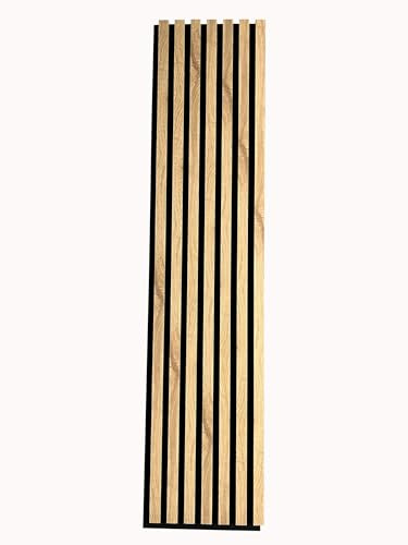MEBANO. Set med 4x 30x132 cm Akustiska Paneler Trä i Wotan Ek – MDF Väggpanel med Lameller och Filttyg för Väggbeklädnad
