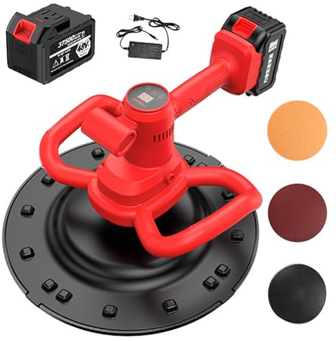 Elektrisk väggutjämningsmaskin, handhållen gipsslipmaskin med LCD-skärm, justerbara hastigheter, för polering av betong och cementmurbruk