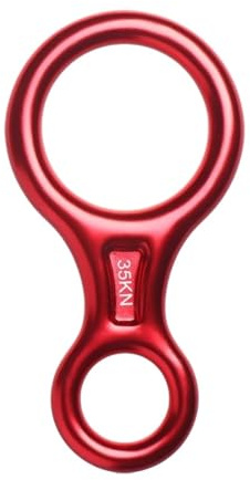 xiaopang 1 Uds. Descenso de Escalada en Roca 35KN Figura 8 Anillo de Cuerda de Palabra Equipo de Dispositivo de Ocho Engranajes Cuesta Abajo(Red)