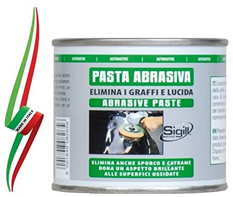 SIGILL, Pasta Abrasiva e Lucidante, Prodotto a Base di Cere e Cariche Abrasive, Non Contiene Siliconi, per Lucidare Carrozzerie e Parti Verniciate, Elimina Sporco e Graffi, Made in Italy, 125 ml
