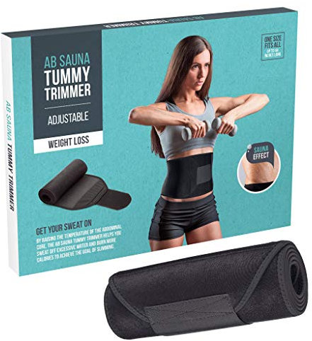 Feel Fit Unisex Waist Slimming Sauna Sweat Belt for Abs & Lower Back Support Weight Loss Black