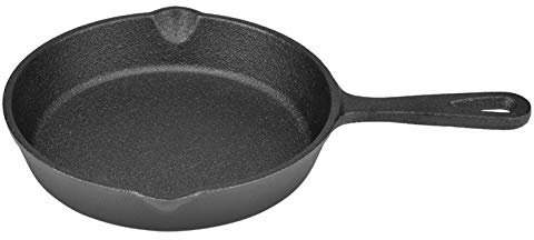 Restokki Sartén de hierro fundido, sartén de hierro fundido vintage Sartén quemada antiadherente negro 16 cm 20 cm(16cm)