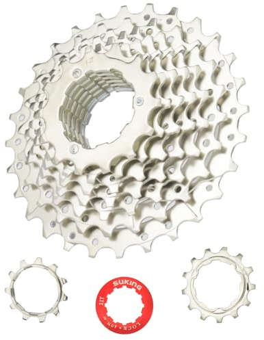 CYSKY 10 velocità Cassetta 11-28T Adatta per Mountain Bike, Bicicletta da Strada, MTB, BMX (Peso Leggero) (11-28T)