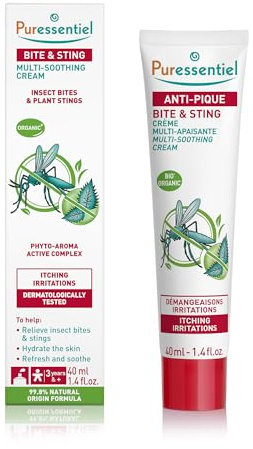 Puressentiel – Crema Lenitiva Adulti BIO – SOS INSETTI – Lenisce irritazioni e prurito – Punture insetti, meduse e piante – Idrata la pelle – Sollievo rapido – Complesso fito-aromatico – 40 ml
