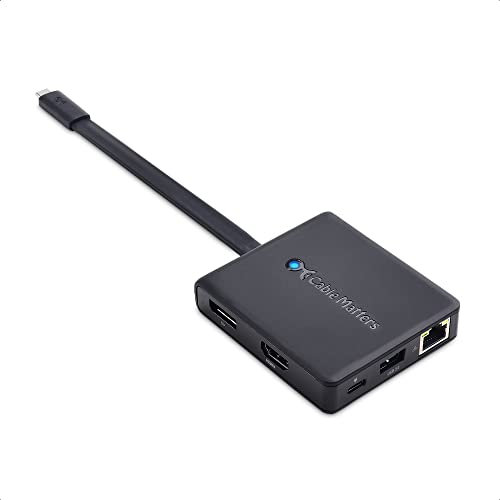 Cable Matters 7 in 1 Dreifache Anzeige USB C Hub HDMI, DisplayPort, VGA, USB 3.0, Gigabit Ethernet, 100W Laden - Thunderbolt 4/3, USB4, kompatibel mit MacBook Pro, Dell XPS, Surface Pro und mehr