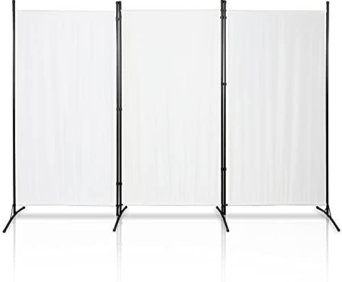 Eulenke Paravent Raumteiler innen 260 x 180, Raumtrenner 1 teiling, Raumteiler Trennwand, Umkleide Sichtschutz paravent innen Spanische Wand, Raumteiler stehend, Paravent Balkon, Beige Weiße